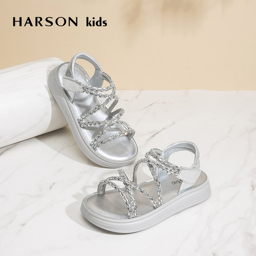 HARSONkids女童水钻夏季凉鞋