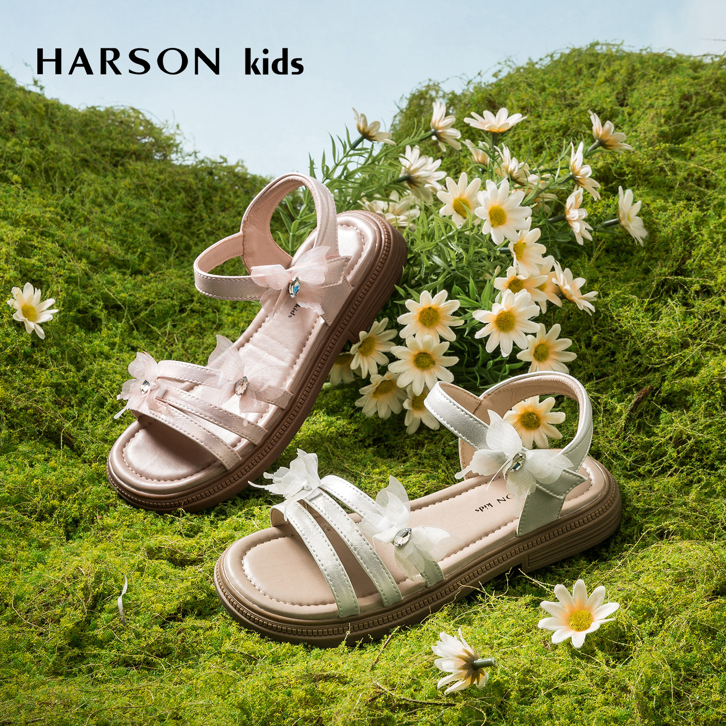 HARSONkids女童夏季公主风凉鞋