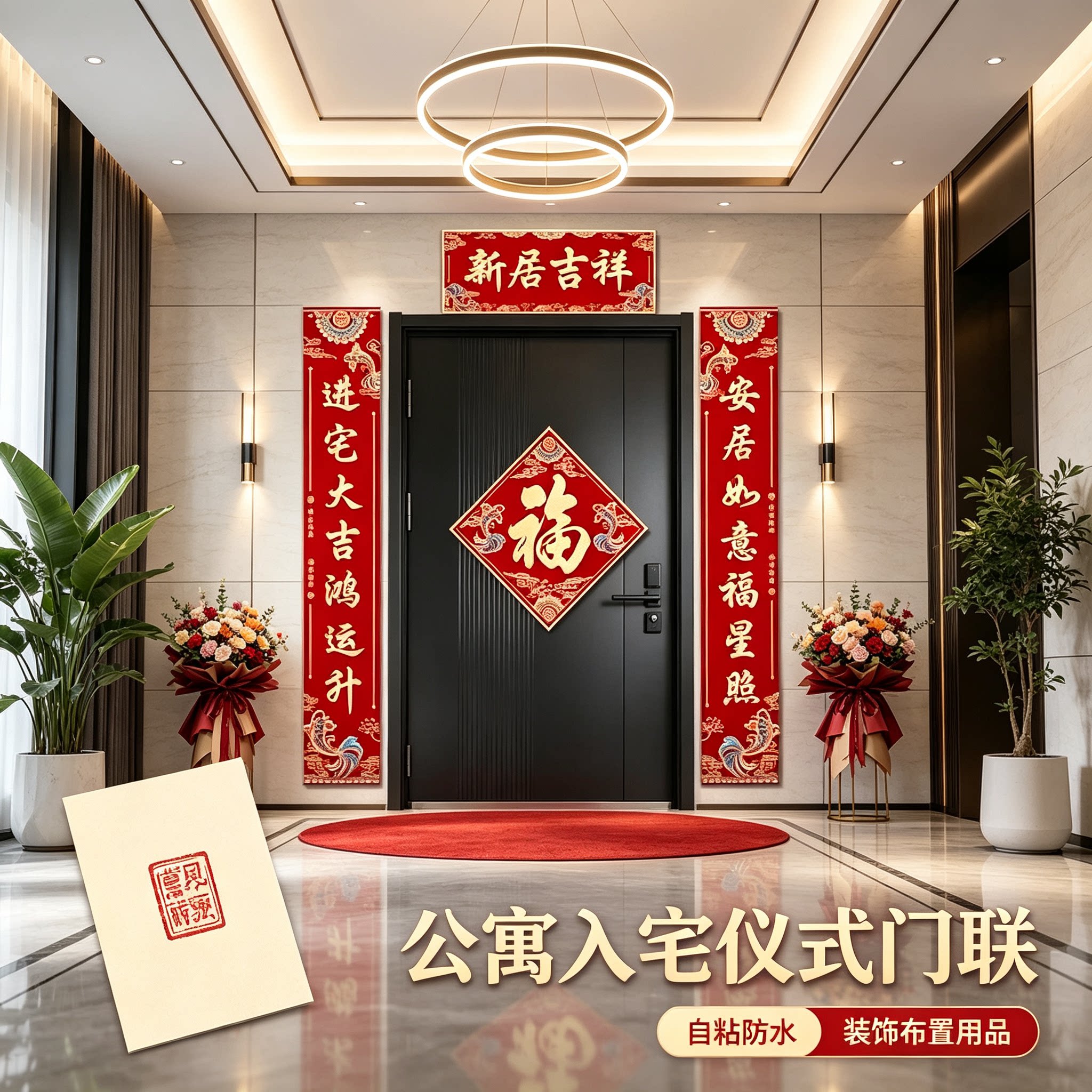乔迁门联大门2026新款自粘防水新房搬家入宅仪式装饰布置用品