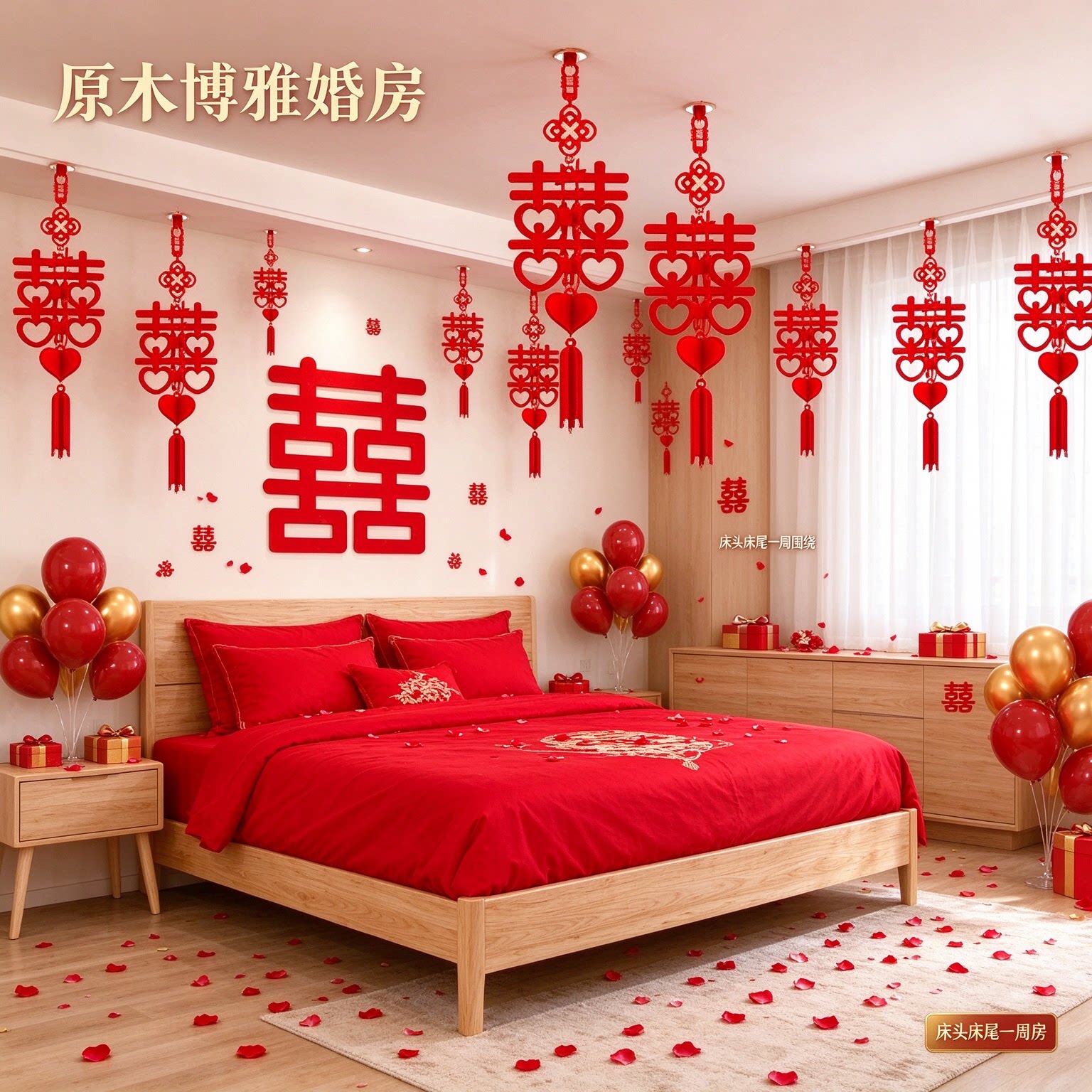 结婚灯笼婚礼婚房布置新房喜事婚庆家用自己简单新人套装多款组合
