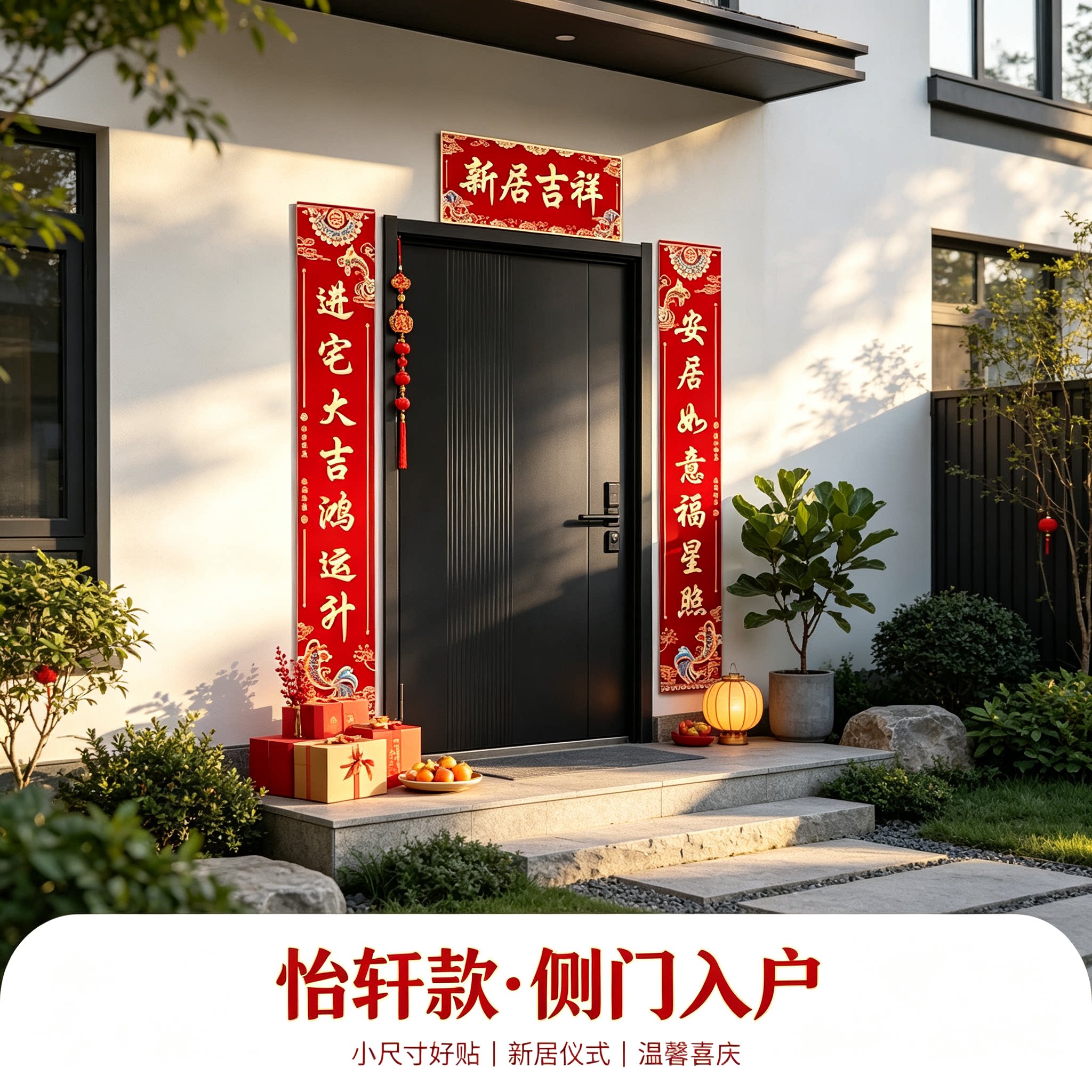 单开门入户小对联农村自建房大门小尺寸家用新居搬家仪式布置用品