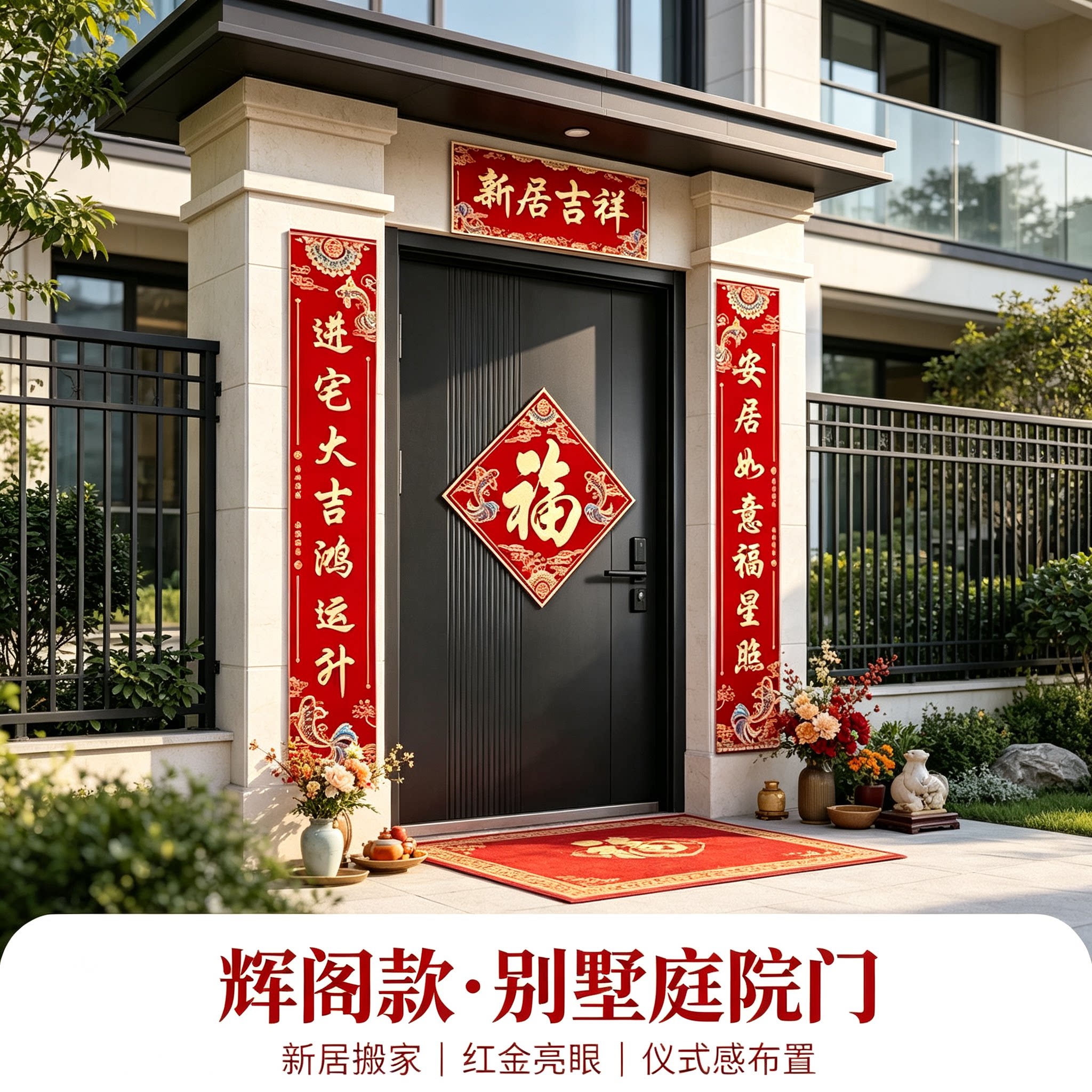 乔迁门贴农村自建房贴大门1.6米专用新居搬家入宅布置装饰用品