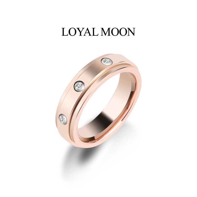 莫桑石戒指情侣女食指男