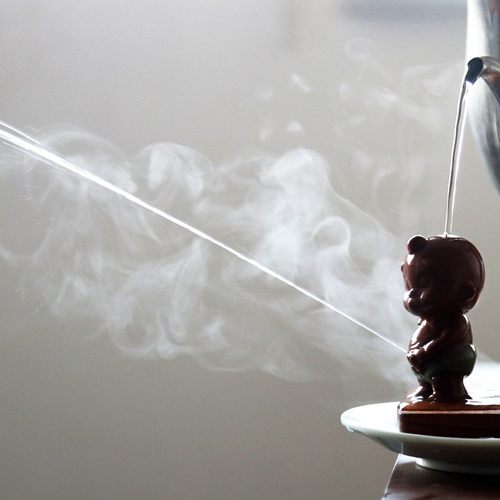 小摆件喷水紫砂趣味尿童装饰品