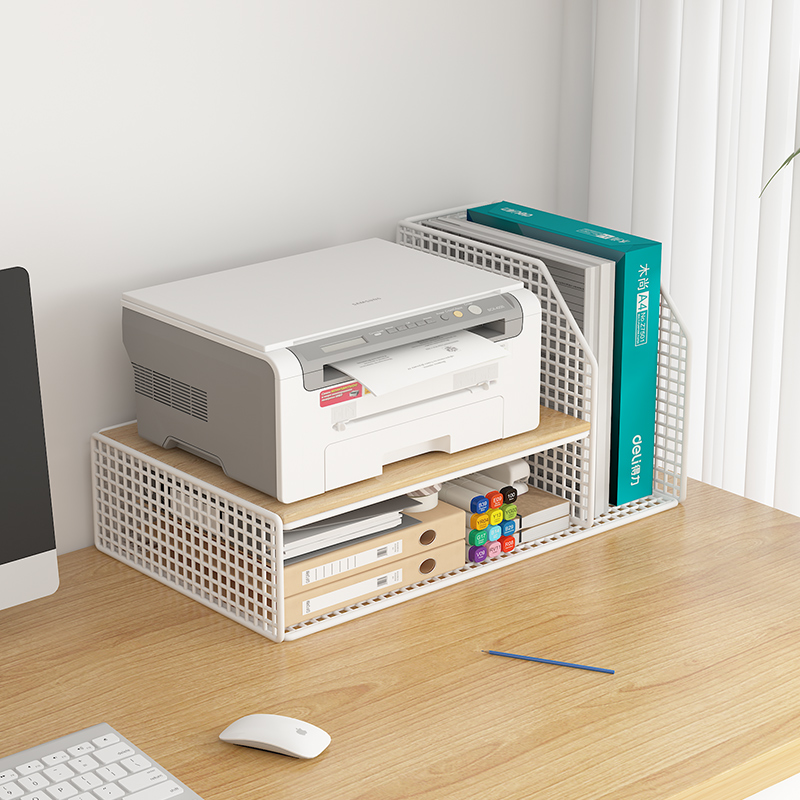 创意印表机架子办公室桌面双层文件收纳层架现代简约多层置物落地