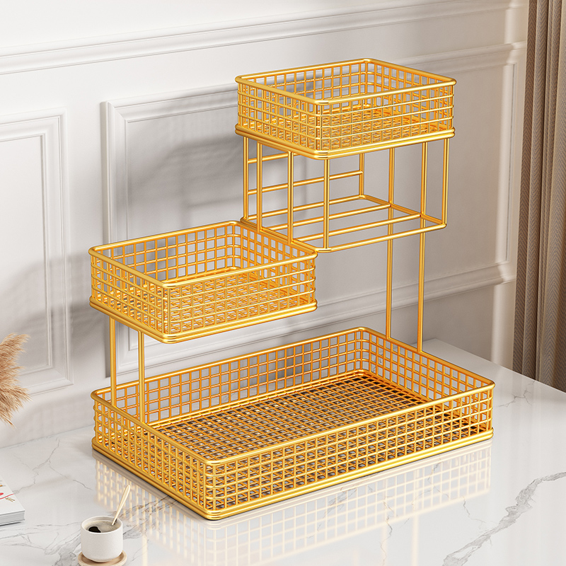 客厅零食水果置物架餐桌台面收纳厨房餐柜水果盘家用桌面收纳盒