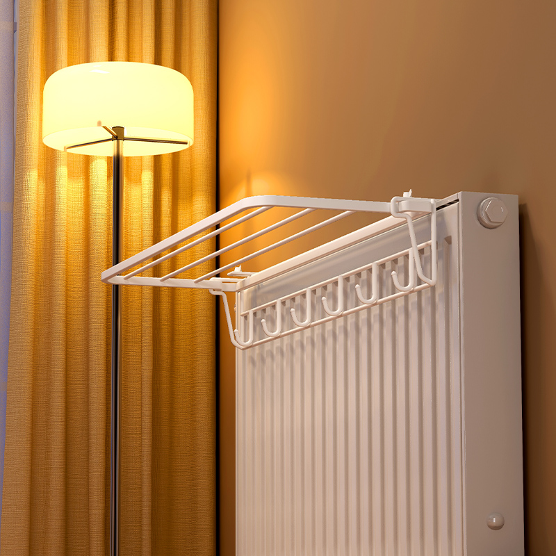 暖气片上的晾衣架挂钩专用置物架凉衣暖气管挂衣架神器可伸缩架子