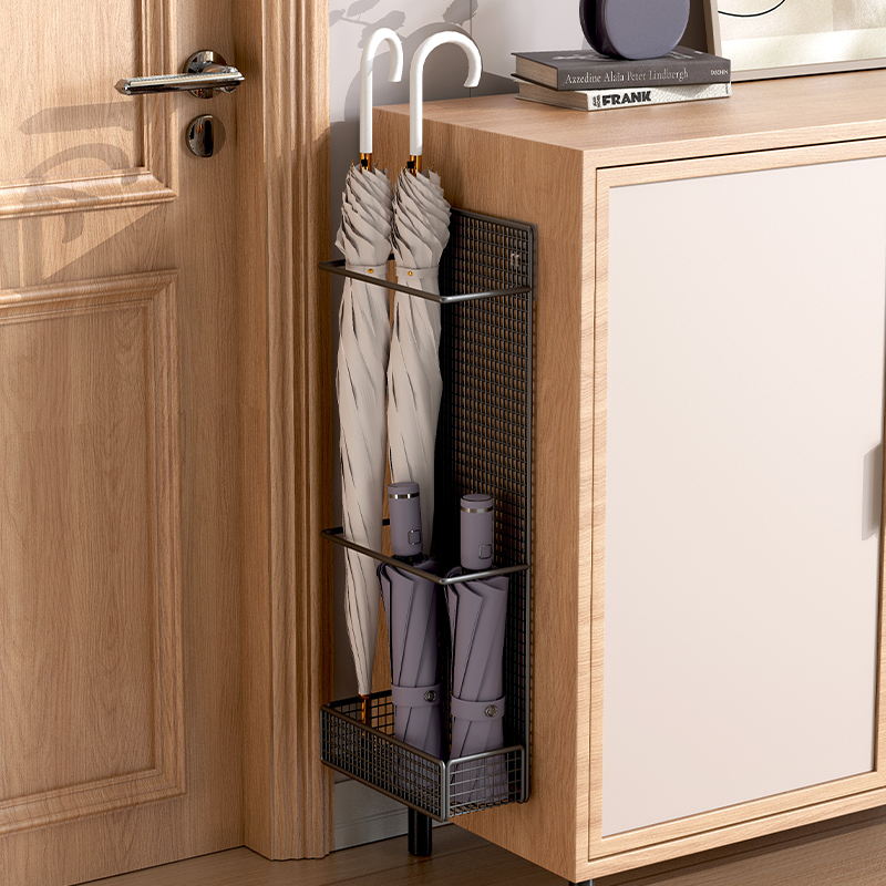 雨伞收纳层架家用门口放伞支架伞架置物架免打孔装伞桶遮架挂伞袋