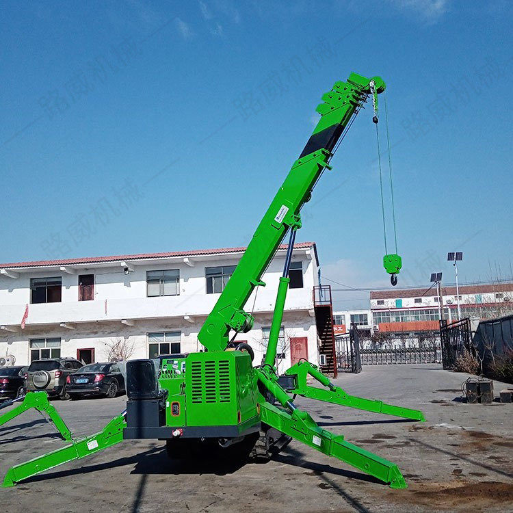 履带式蜘蛛吊车3吨5吨液压伸缩吊臂遥控式油电两用伸缩吊臂吊机