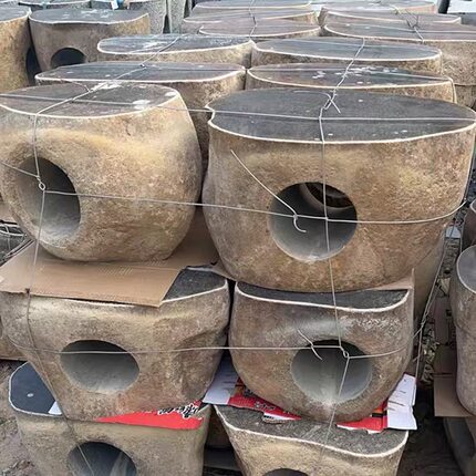 亿程石业后现代风石材茶桌椅组合庭院家用天然石桌石凳套装