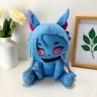 跨境新品金克丝拟兽猫猫毛绒玩具动漫游戏周边人物公仔二次元礼物