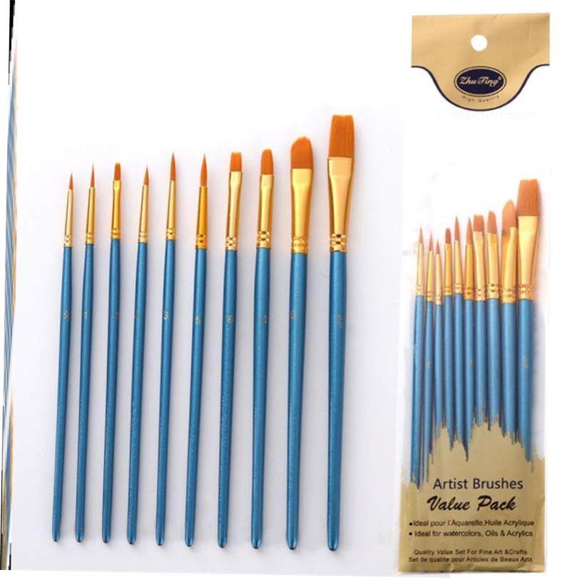 10Pcs  Nylon Artist Paint Brush Watercolor brush painting 1