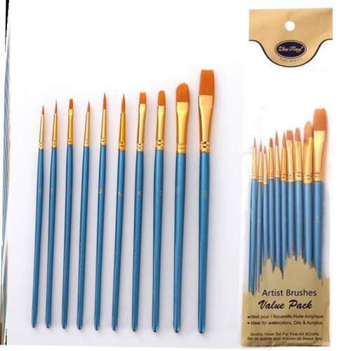 10Pcs  Nylon Artist Paint Brush Watercolor brush painting 1