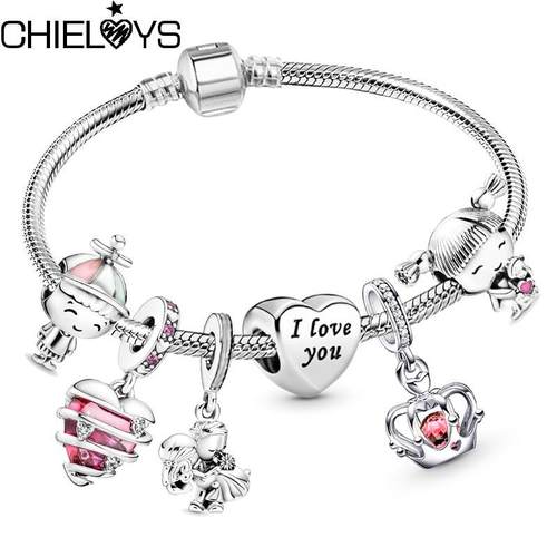 CHIELOYS Trendy Romantic  Silver Color Charm Bracelet With