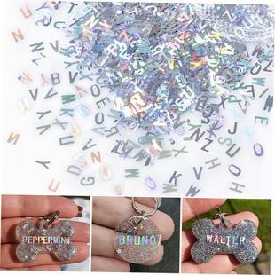 Holographic Glitter English Alphabet Flakes For Epoxy Resin