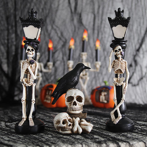 Halloween artificial street light light skull skeleton lamp