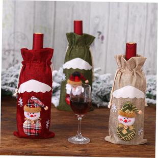 Christmas decorated wine bottle cover cloth bag 圣诞酒瓶套