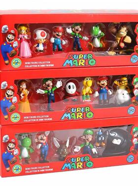 Super Mario Bros PVC Action Figure Toys Dolls Model Set Luig