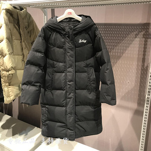 李宁女童长款羽绒服连帽宽松85%鸭绒保暖2024冬季新款大童YYMU004