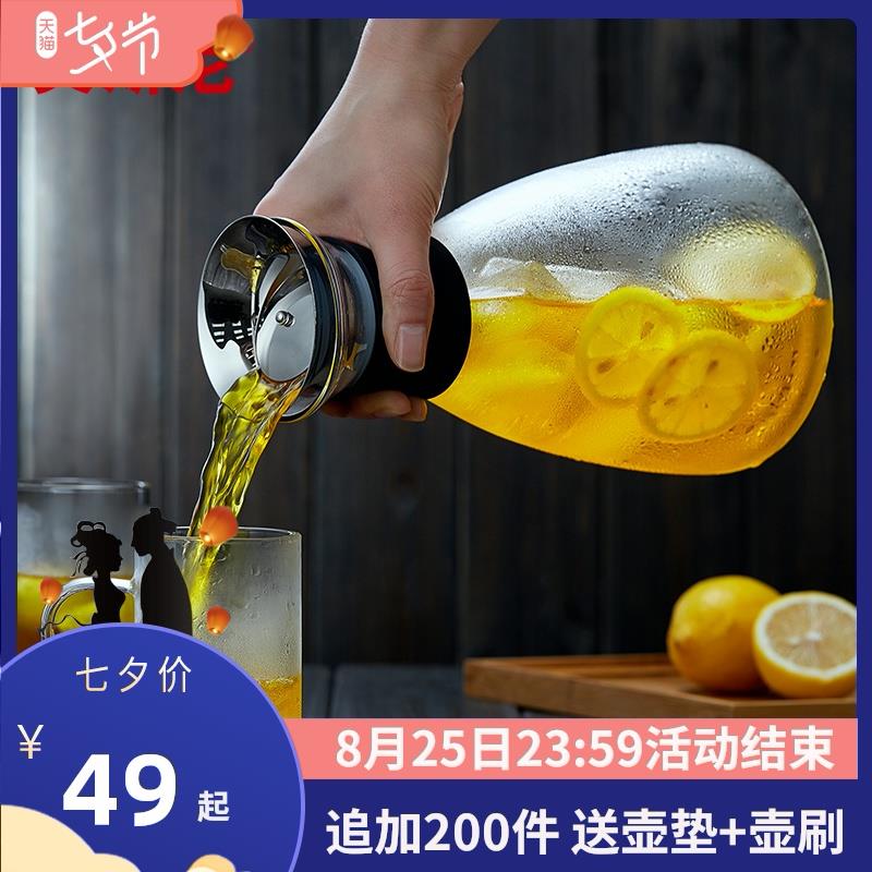 玻璃凉水壶家用耐高温水瓶套装玻璃茶壶大容量果汁冷水壶-封面