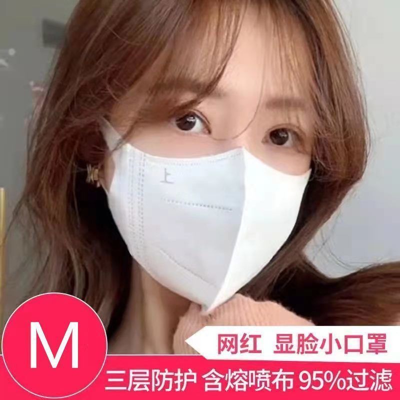 男女高颜值2023新款弹力耳带3D口罩成人立体三层一次性女款口罩