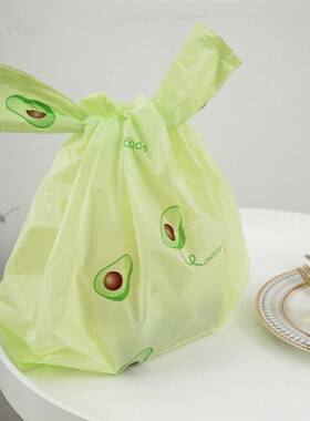 网红爆款牛油果绿色塑料背心式手提袋甜品外卖一次性打包袋