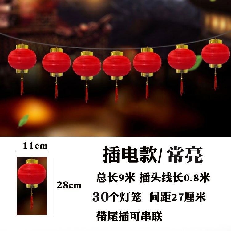 新年中秋结婚饰件小灯笼插电花灯户外灯笼串新品婚庆灯节日装饰i.