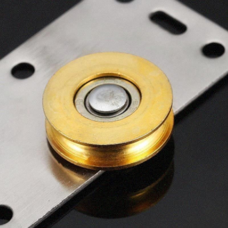 免开槽趟门轮大门不锈钢移门吊轨滑轮轨道套装衣橱上下轮滑槽木门