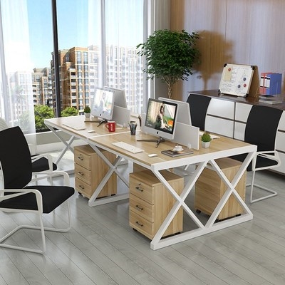 促销新款办公家具包邮桌椅简约现代组合屏风工作位钢架职员桌4人