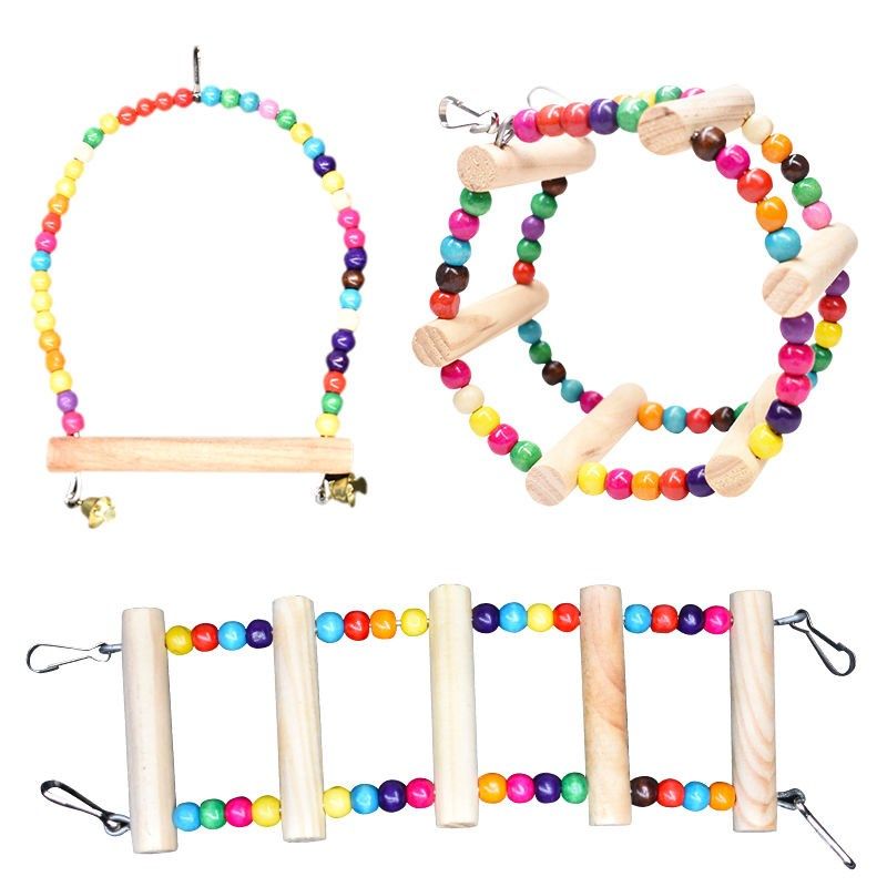 虎皮牡丹玄风鹦鹉爬梯鸟用玩具秋千云梯爬梯梯子站杆鸟笼配件用v