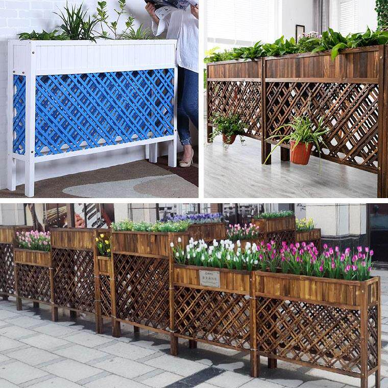 创意阳台场景饭店盆架木架售楼处室内外木制木质实木隔断装饰花架