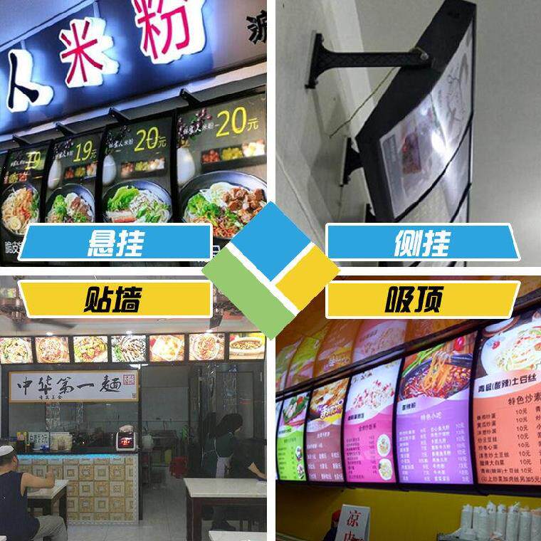 墙壁炸鸡冷饮发光墙壁式灯带奶茶店灯箱广告牌靠墙价位门面汉堡