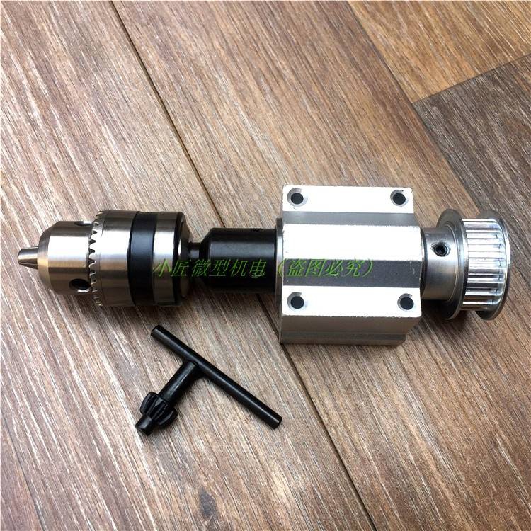 DIY台式钻牀主轴铣牀无动力主轴家用佛珠机小型车牀迷型配件