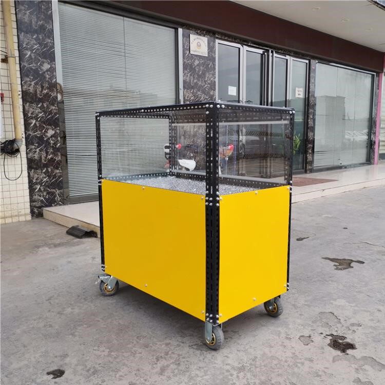 玻璃柜子展示柜小吃摆摊移动透明路边摊小型简易手推车摊位早餐车