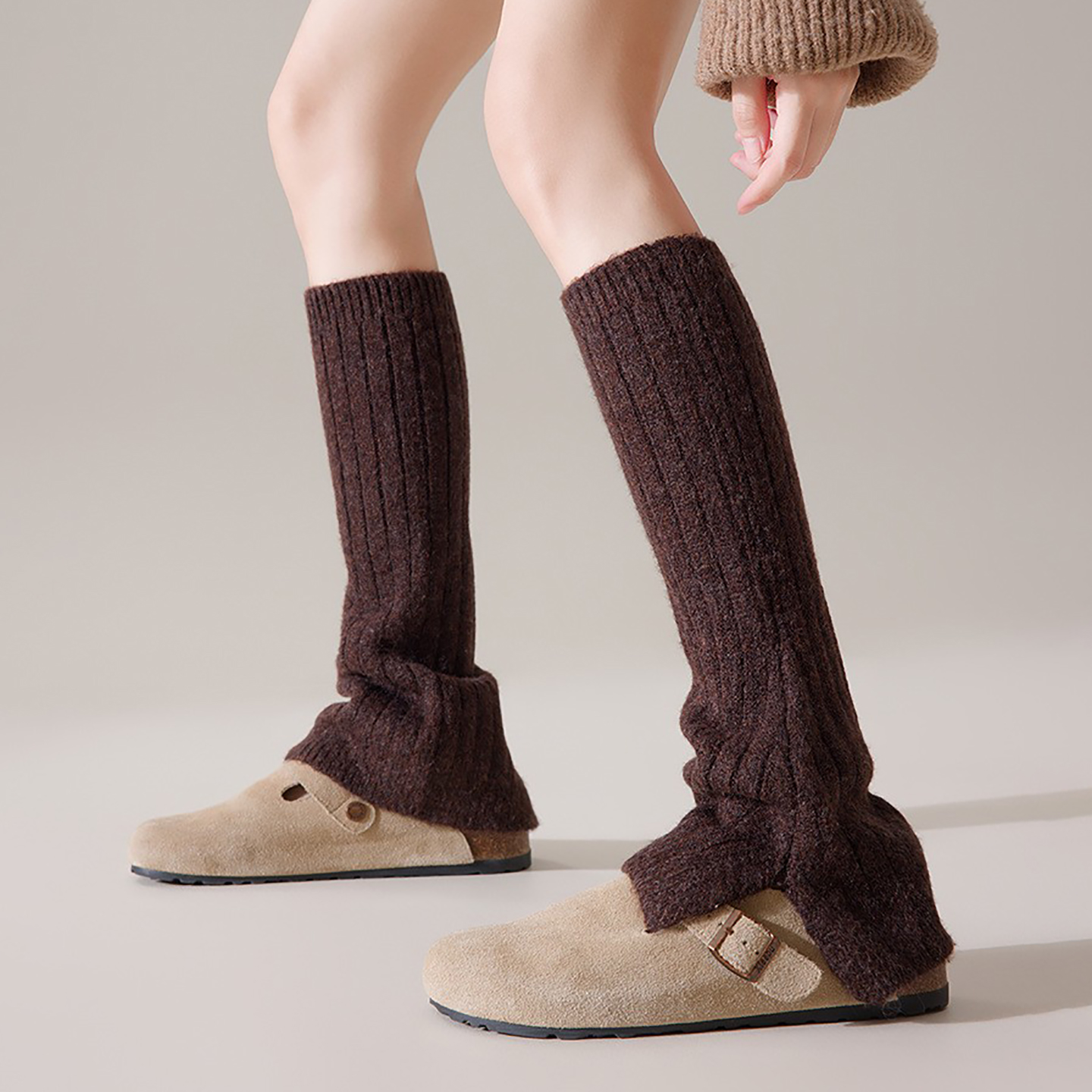 秋冬新款显瘦百搭中筒小腿袜套