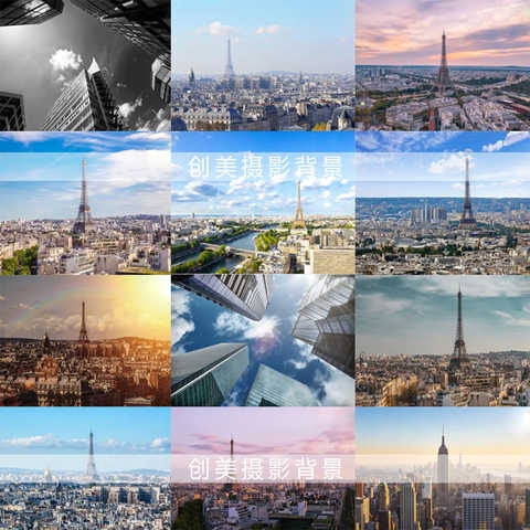 2020新蓝色天空彩色的建筑物城市结构房子法兰西夕阳日暮摄影背景