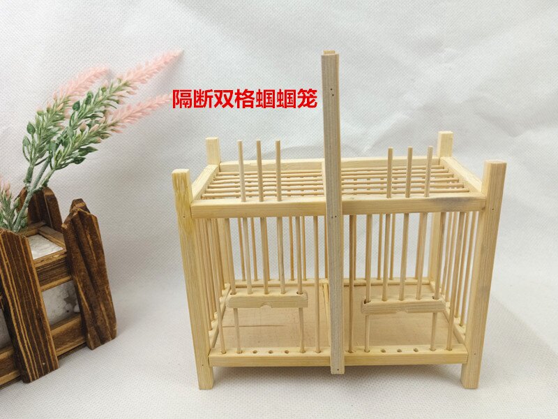包邮竹子双格蝈蝈笼手工自制竹制精致竹编大号笼子蚂蚱虫具爬虫