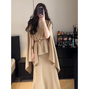 夏季气场强大法式高端精致气质女神范高级感小香风针织连衣裙套装