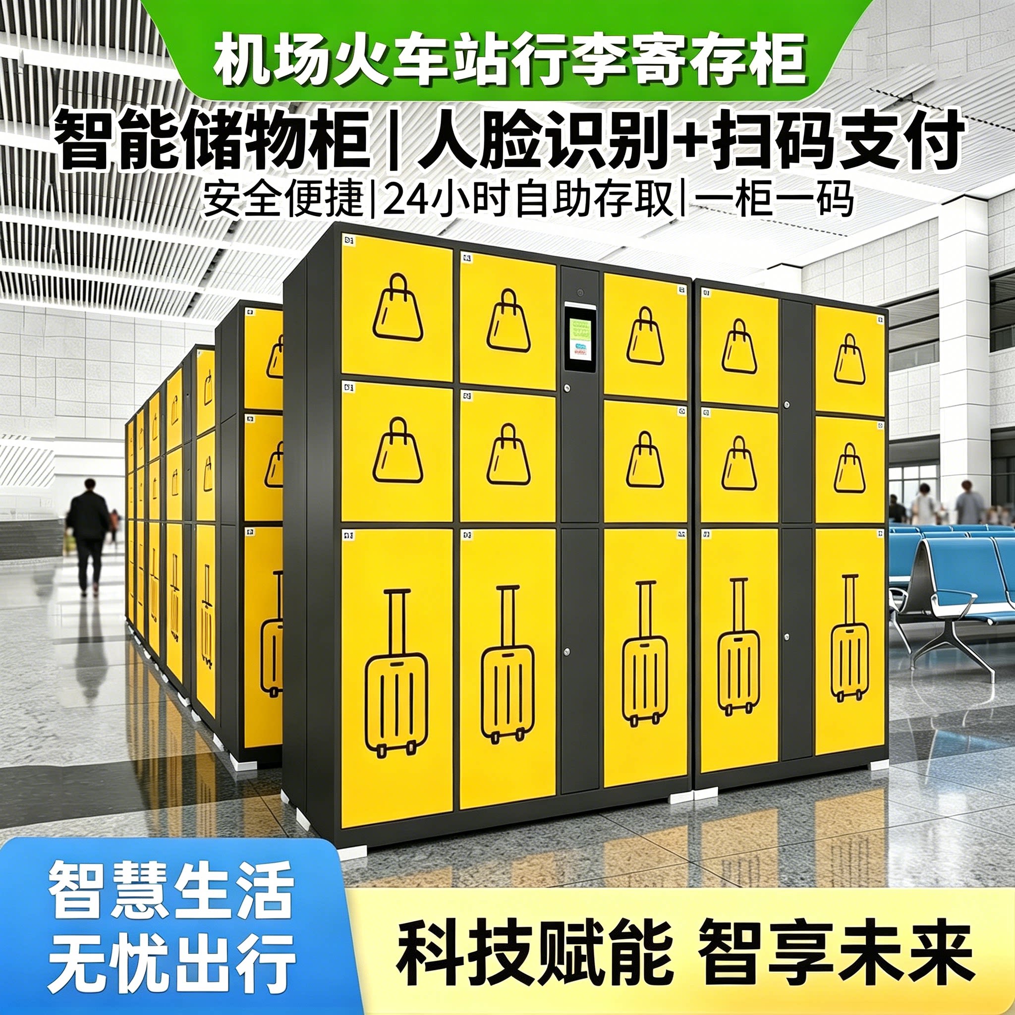智能行李寄存柜联网自助存包柜