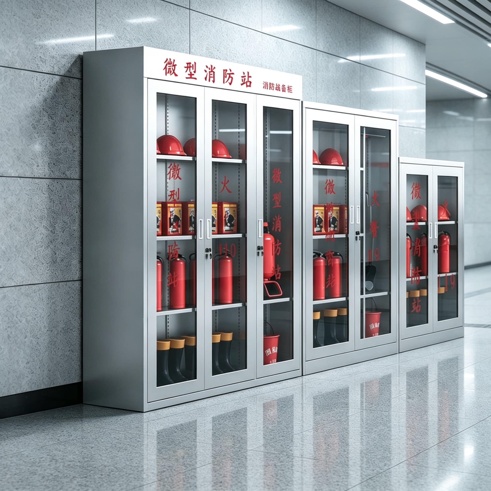 304不锈钢微型消防站灭火器箱图片