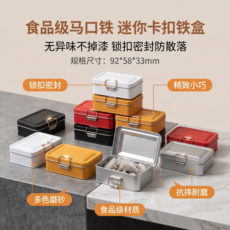 翻盖搭扣马口铁盒文具首饰收纳盒糖果饼干包装盒DIY礼品盒空盒