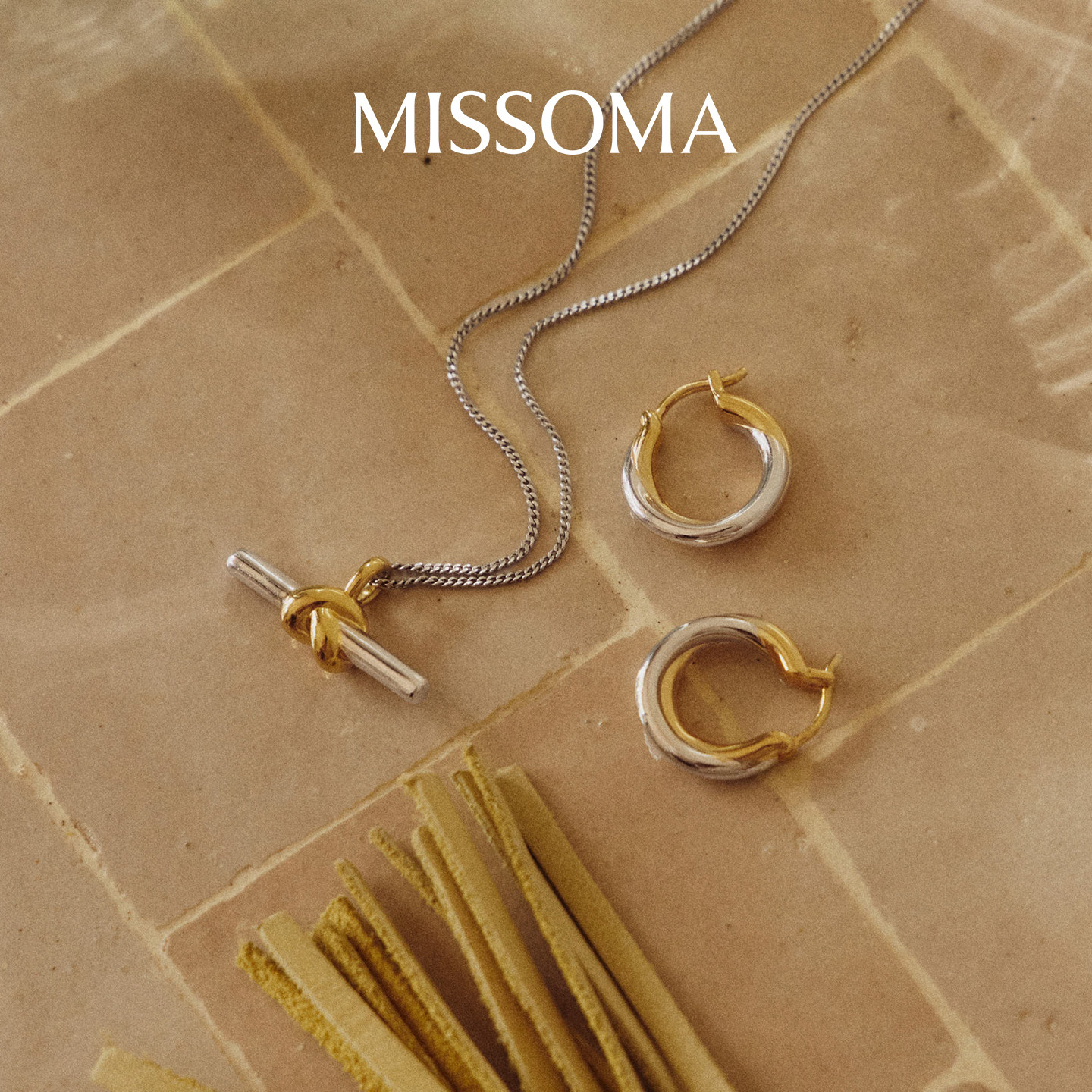 张新成同款 Lucy Williams × Missoma金银双生T型水平项链礼物