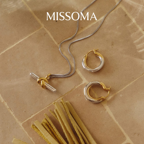 Missoma金银双生T型水平项链