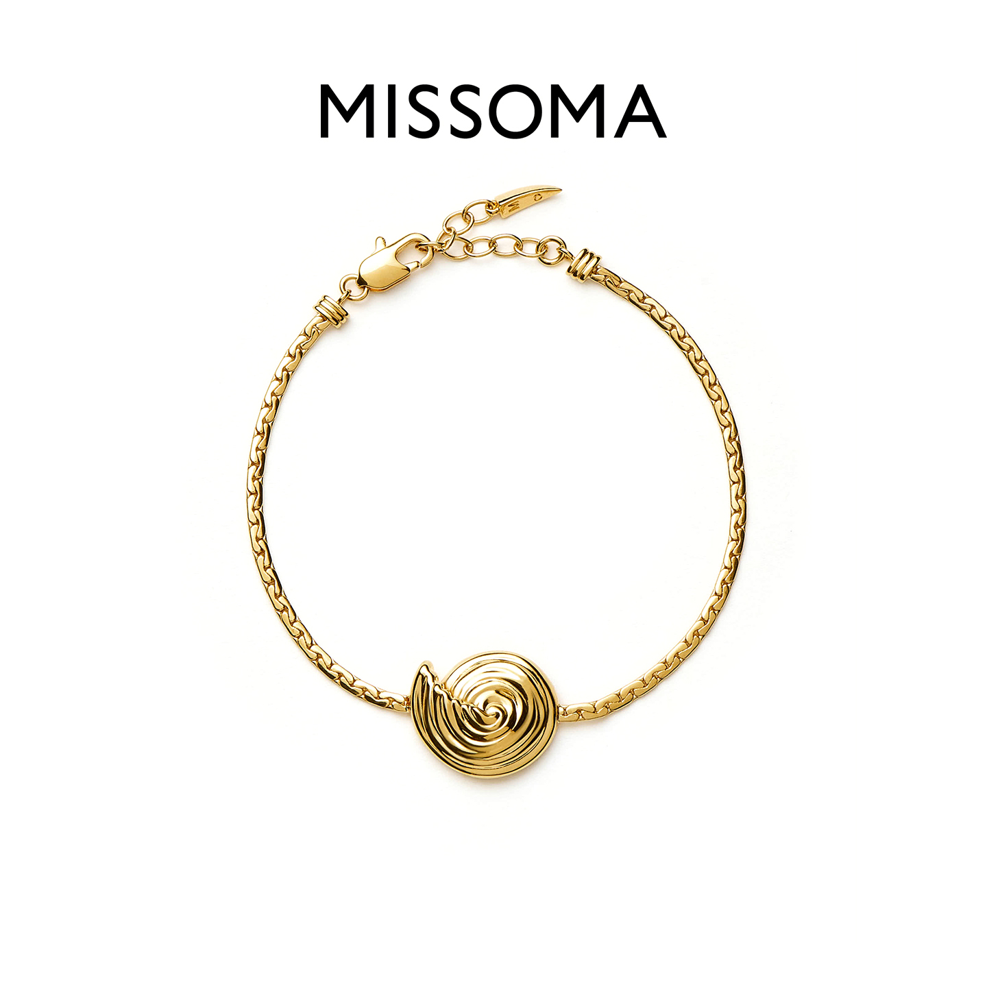 Missoma旋律系列海螺蛇骨链条手链镀18k金轻奢小众精致叠戴手链