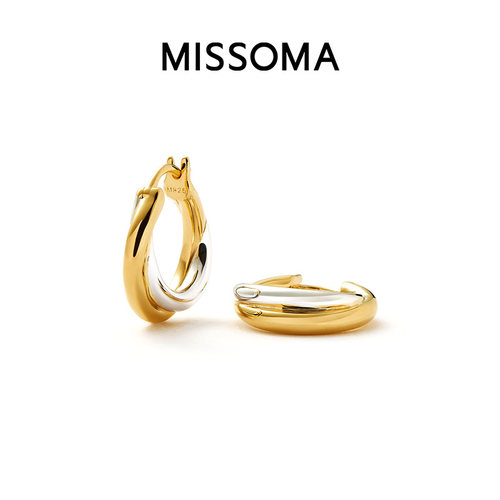 Missoma金银双生耳环复古耳饰
