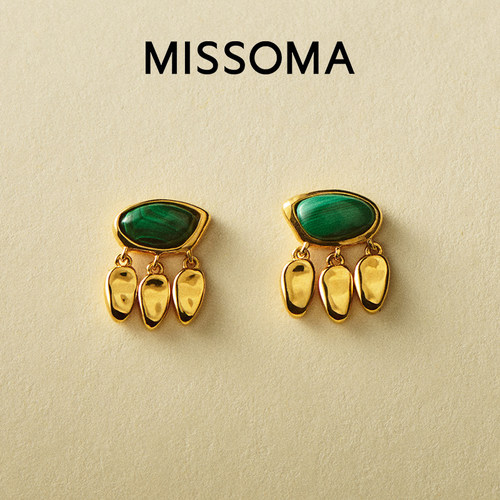 Missoma熔岩宝石小金叶耳环