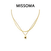 Missoma水滴吊坠项链方形蛇骨链首饰套组轻奢小众锁骨链 组合
