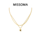 组合 Missoma水滴吊坠项链方形蛇骨链首饰套组轻奢小众锁骨链