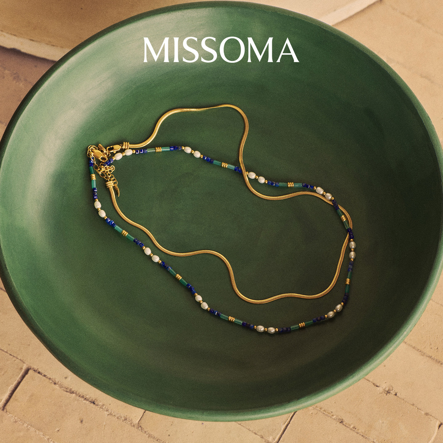 Missoma宝石珍珠串珠项链18k金小众轻奢高级感礼物