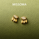 玫瑰同款 Missoma熔岩宝石小金叶耳环孔雀石精致小巧新年礼物